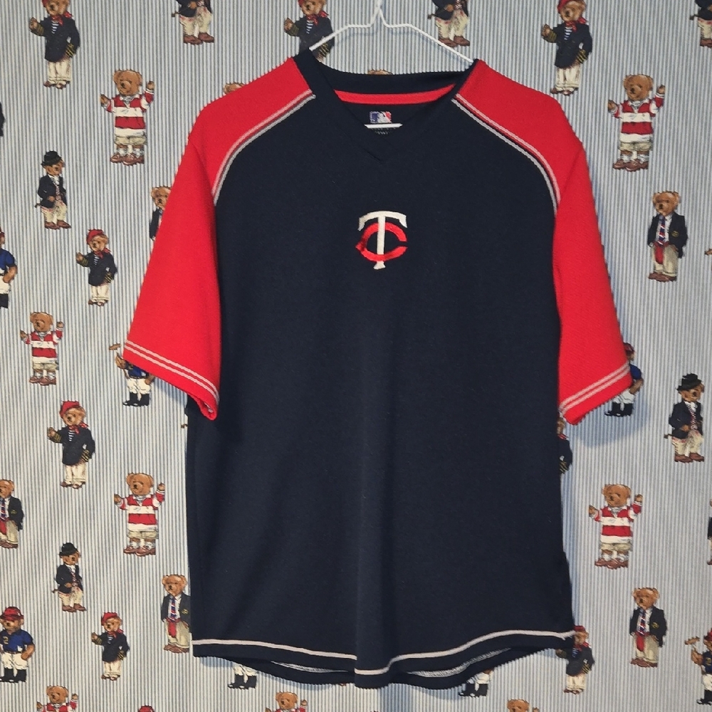 Minnesota Twins MLB Womens Baseball Jersey Large Blue Red